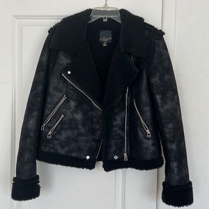 Mcginn Faux Leather Sherpa Moto jacket